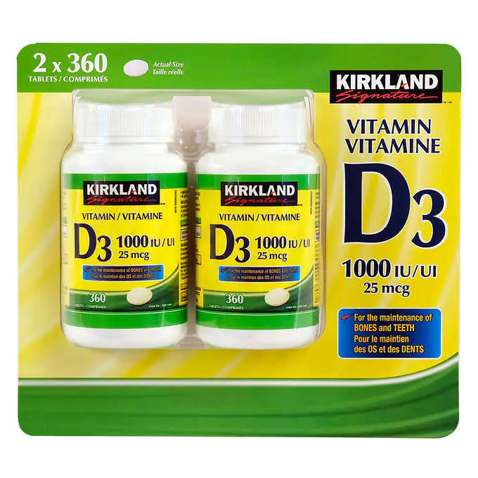 Kirkland Signature Vitamin D3 1000IU 2x360 tablets