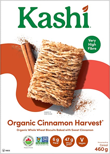 Kashi Organic Cinnamon Harvest Cereal Non-GMO 有機肉桂穀物棒非轉基因 460g