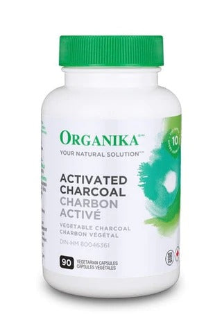 Organika Activated Charcoal- Digestive Support, Detox, Gas and Bloating Support-90vcaps 活性炭排毒緩解消化不良或胃氣膠囊90 粒素食膠囊