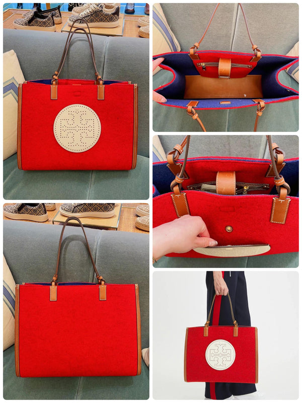 Tory Burch Large Ella Tote in Red