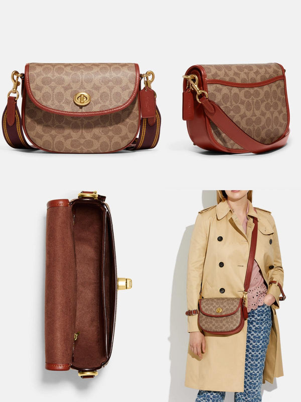 Coach Willow Saddle Bag In Signature Canvas