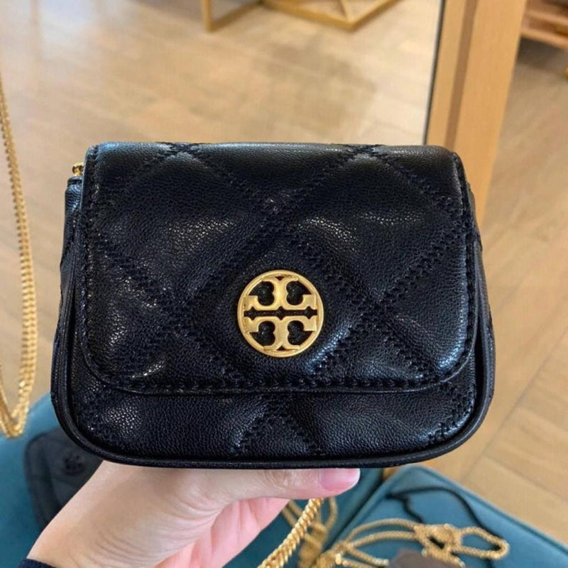 TORY BURCH WILLA MICRO FLAP CROSSBODY｜TB菱格紋小廢包