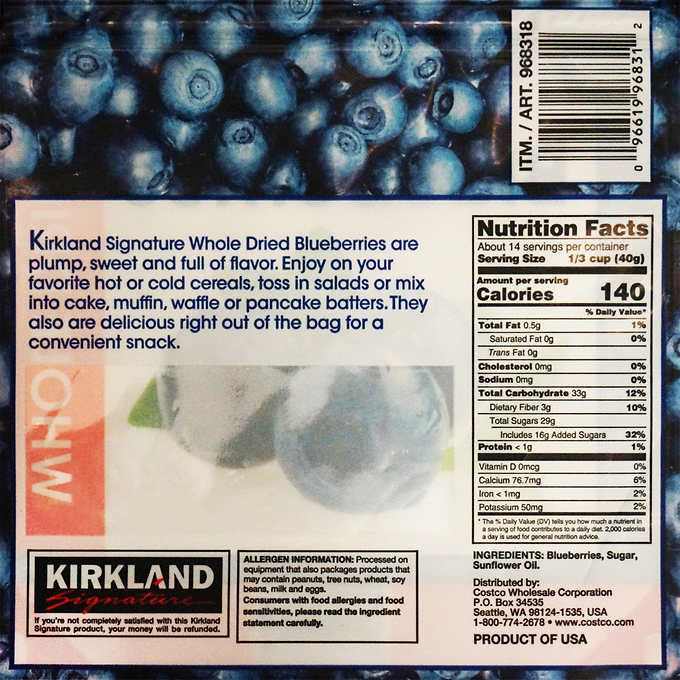 Kirkland Signature Dried Blueberries 567g