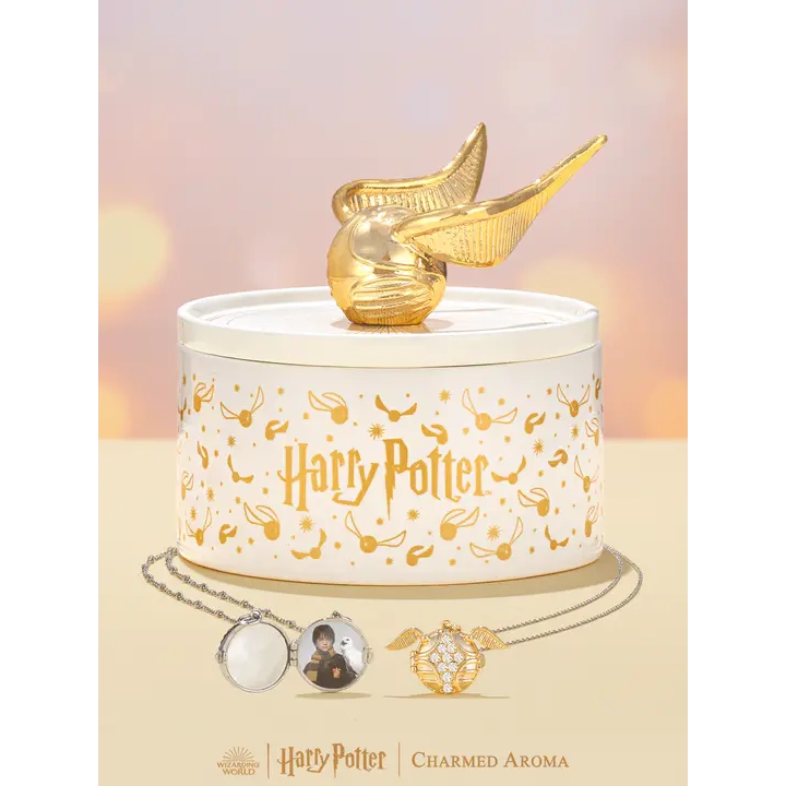 Charmed Aroma Golden Snitch Candle + Jewelry Tray