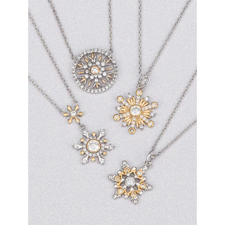 Charmed Aroma-Snowflake Luminary Candle - Two Tone Snowflake Necklace Collection