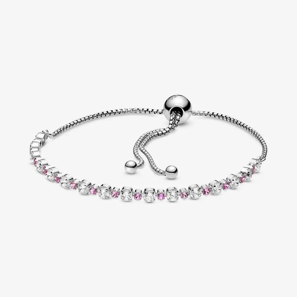 PANDORA Pink & Clear Sparkle Slider Bracelet