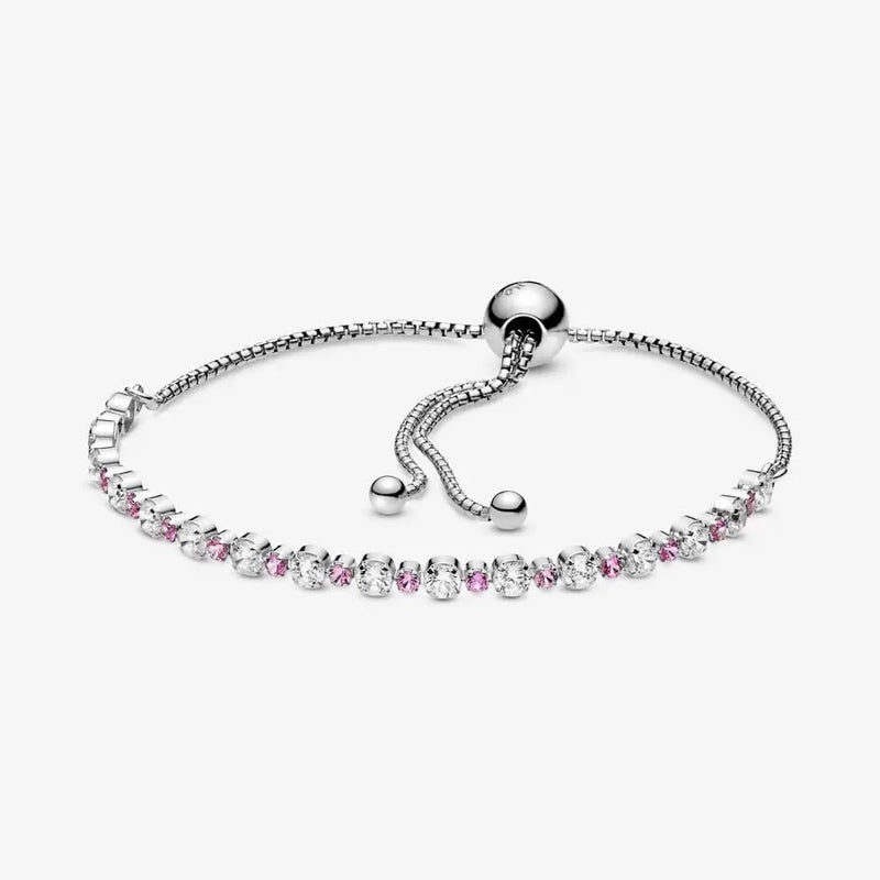 PANDORA Pink & Clear Sparkle Slider Bracelet