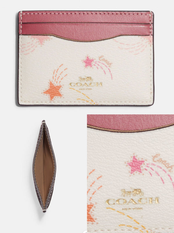 Coach Card Case With Shooting Star Print