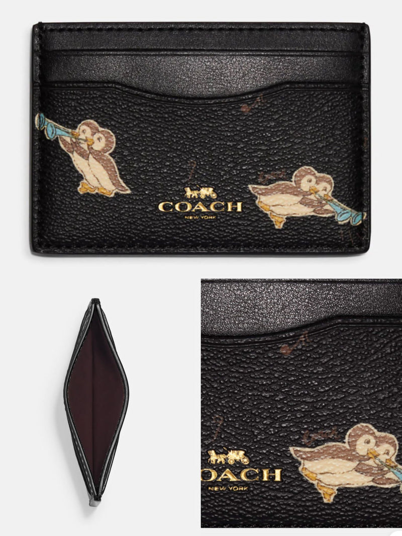 Coach Card Case With Penguin Print