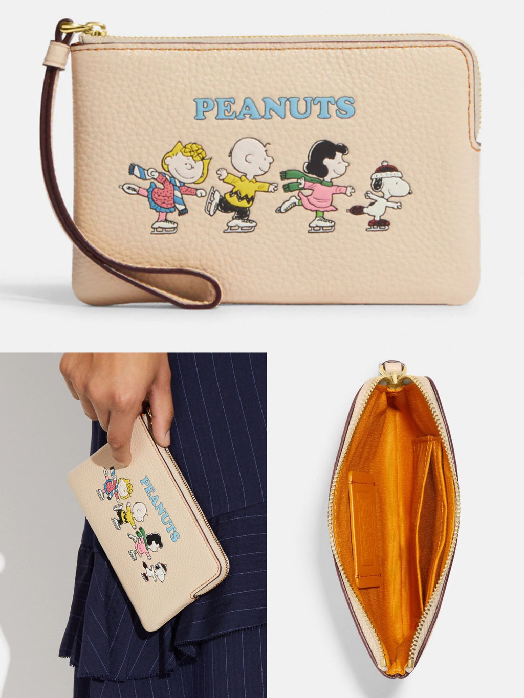 Coach Peanuts Corner Zip Wristlet