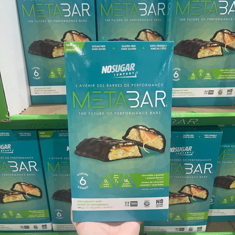 NO SUGAR COMPANY META BARS 12 x 40g 焦糖巧克力營養棒