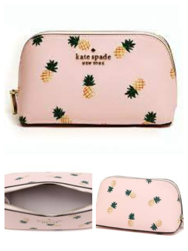 Kate Spade Staci Pineapples Printed Small Cosmetic Case (Pink)