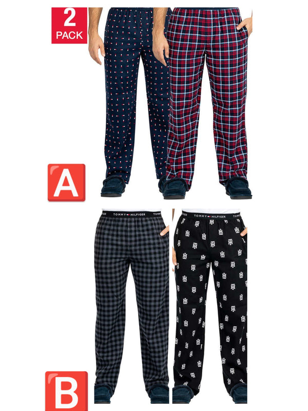 Tommy Hilfiger Men's Flannel Pyjama Pants 2pc 男裝全棉舒適長睡褲(一套兩條)