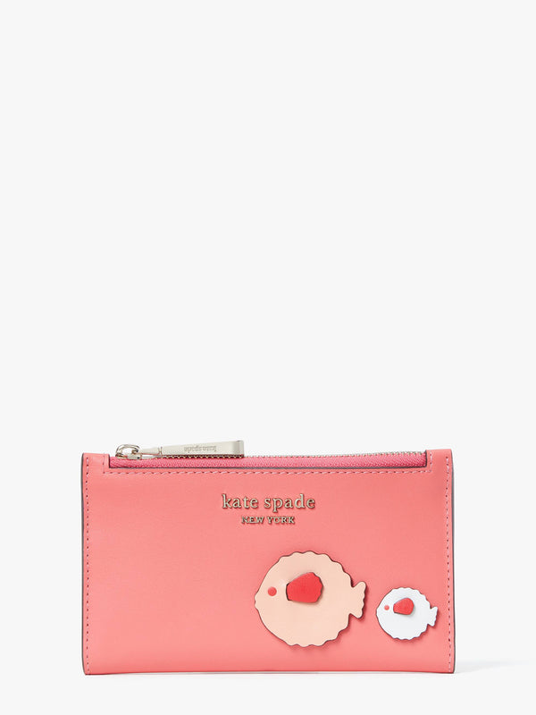 Kate Spade Puff Small Slim Bifold Wallet (Pink)