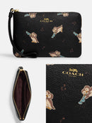 Coach Corner Zip Wristlet With Penguin Print-Style No. CF610