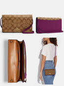 Coach Anna Foldover Clutch Crossbody In Signature Canvas