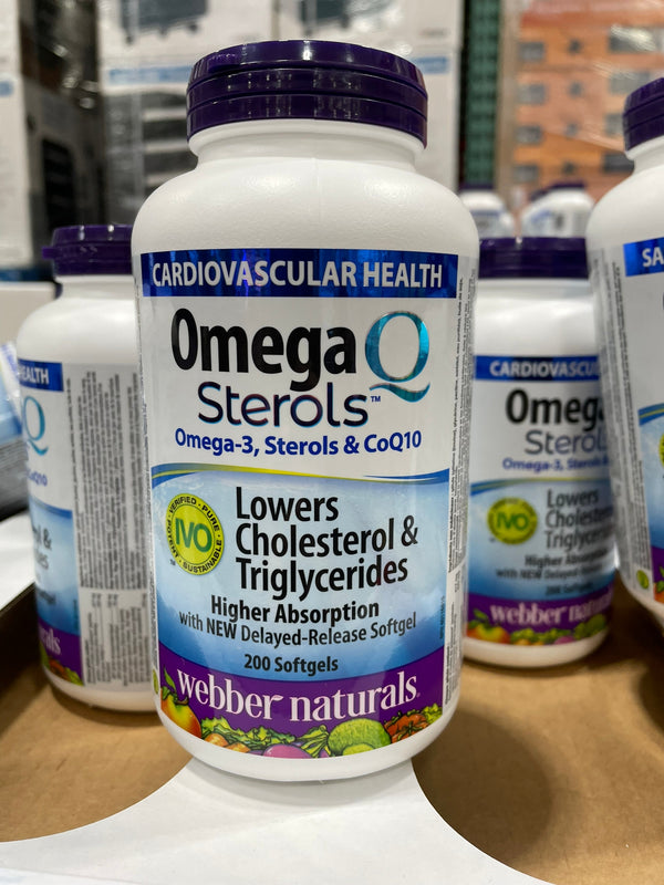 Webber Naturals Omega-3 & CoQ10 with plant sterols 維柏健奧米加3輔酶 (200粒)