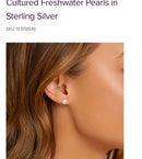 Michael Hill 迷你淡水香珍珠925銀耳環