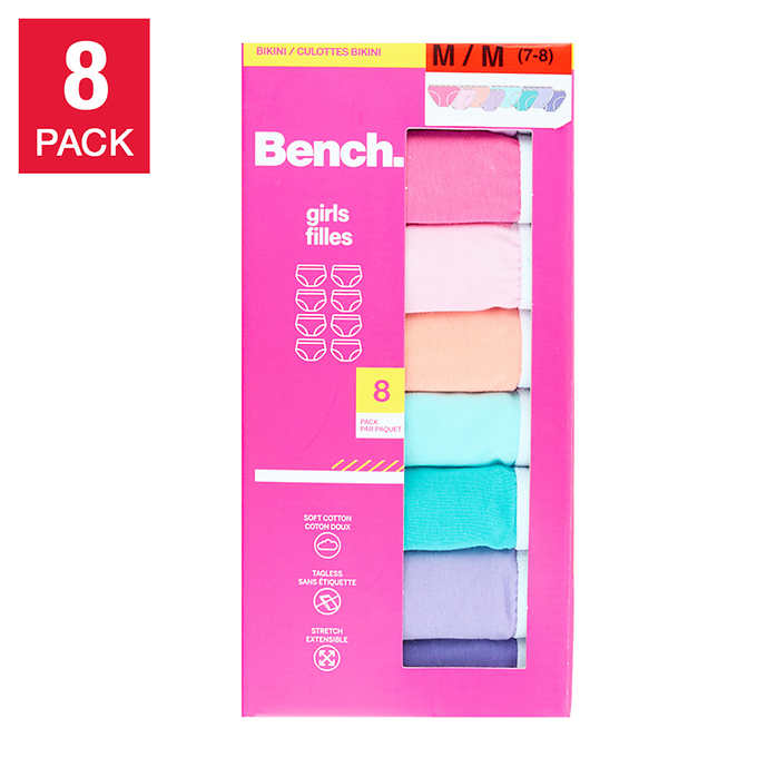 Bench Bikini 8pk Girls 女童棉質內褲Sizes XS--XL （8件套）