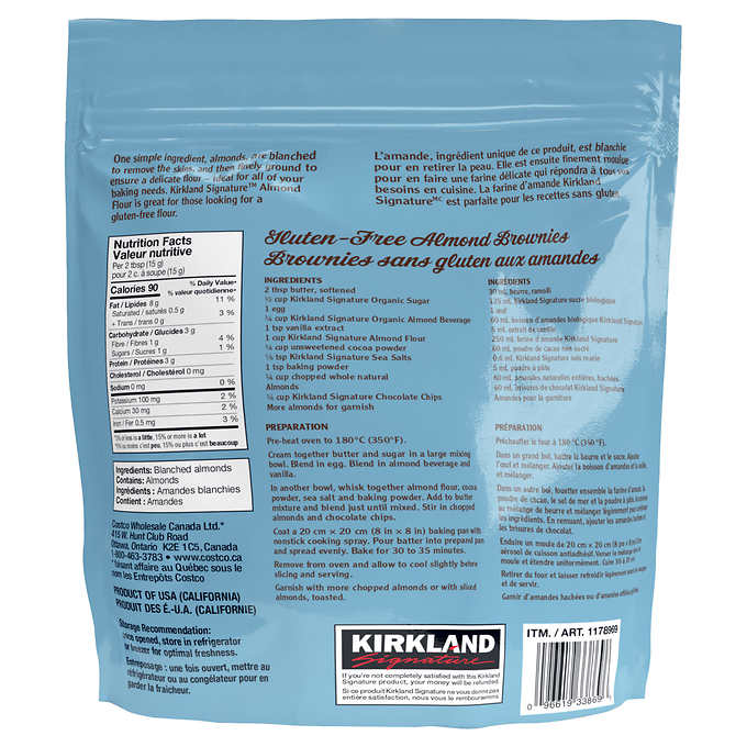 Kirkland Signature Superfine Grind Almond Flour, Blanched, 1.36 kg