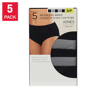 Jones New York Seamless Brief 5pk 女士無縫高腰內褲 (1盒5條)