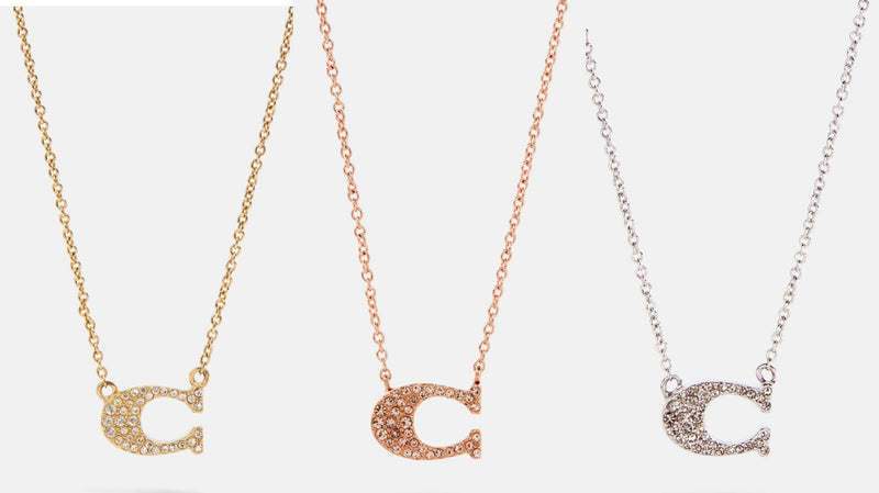 Coach Pave Signature Necklace