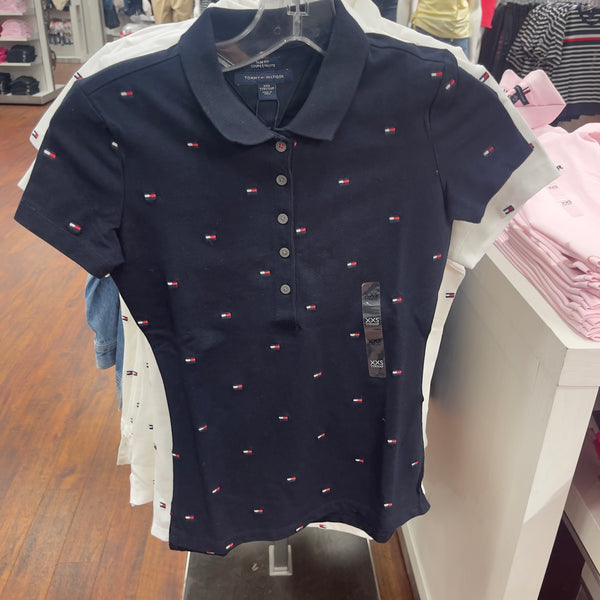 Tommy 棉質POLO 滿版logo款短袖衫