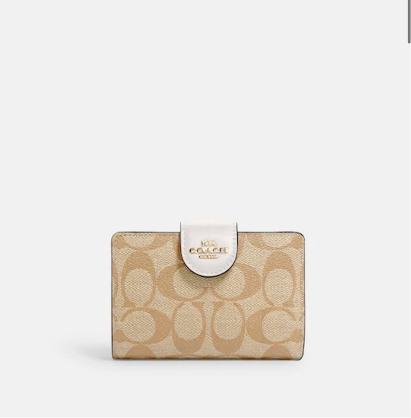 Coach Medium Corner Zip Wallet In Signature Canvas