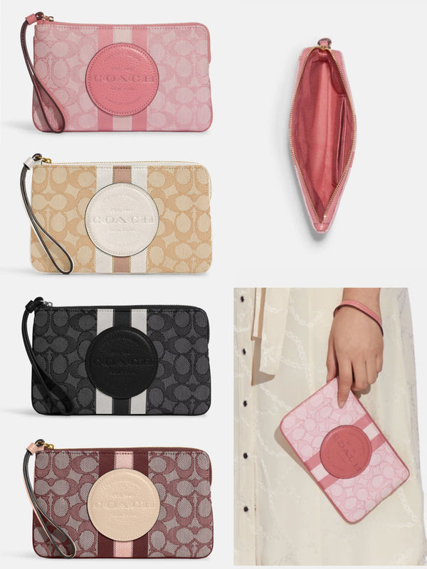 COACH Travel Envelope Wallet Wristlet in Confetti Pink $298 Retail Clutch  Purse | eBay