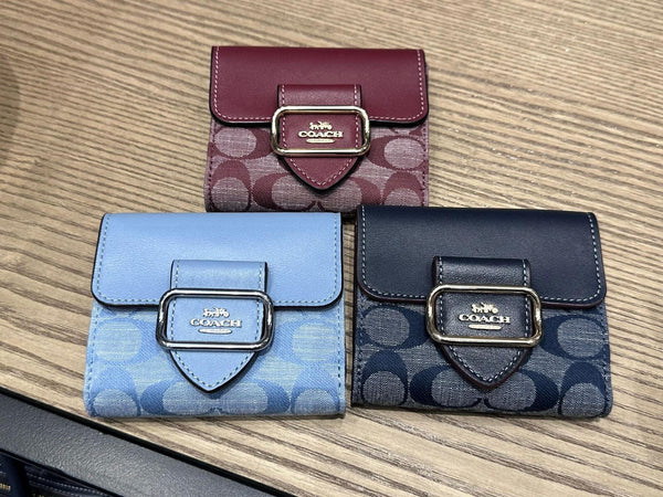 Coach Small Morgan Wallet In Signature Chambray