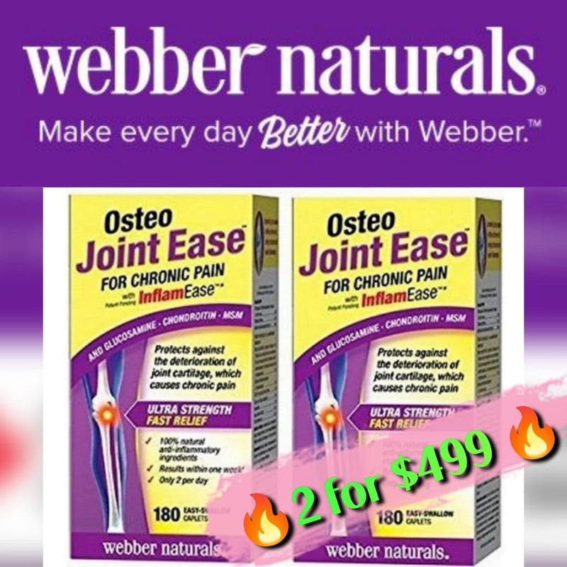 ‼️孖裝‼️ Webber Naturals Osteo葡萄糖胺關節舒緩膠囊 180粒裝 x 2