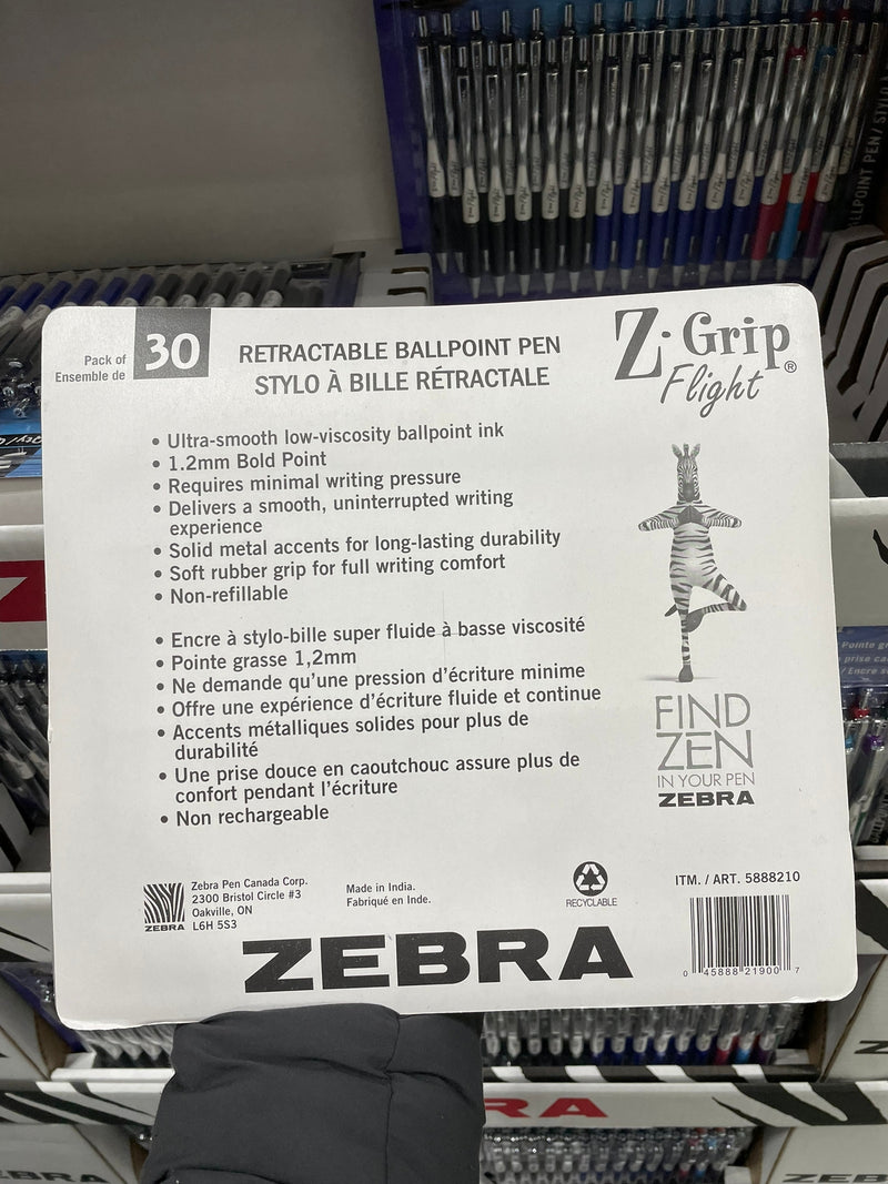 Zebra Z-Grip Flight Pens Pack of 30  Zebra原子筆🖊️30支套裝