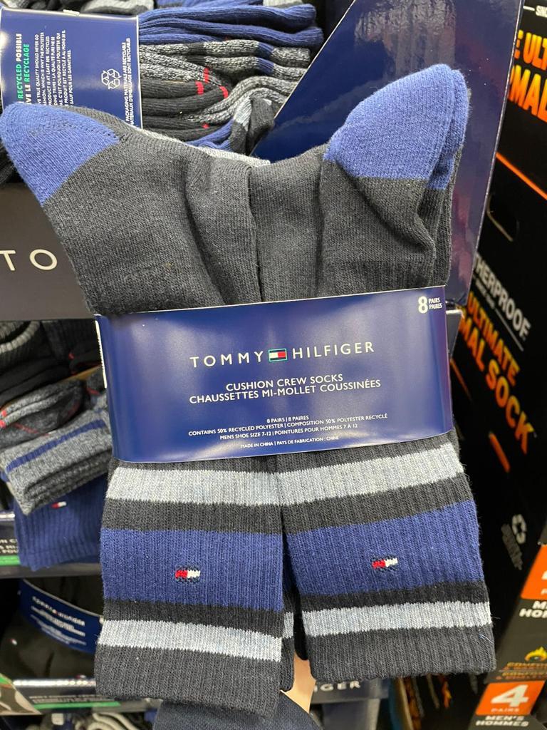 Tommy Hilfiger Crew Sock Mens Sizes 7-12男裝透氣吸汗長襪8對裝
