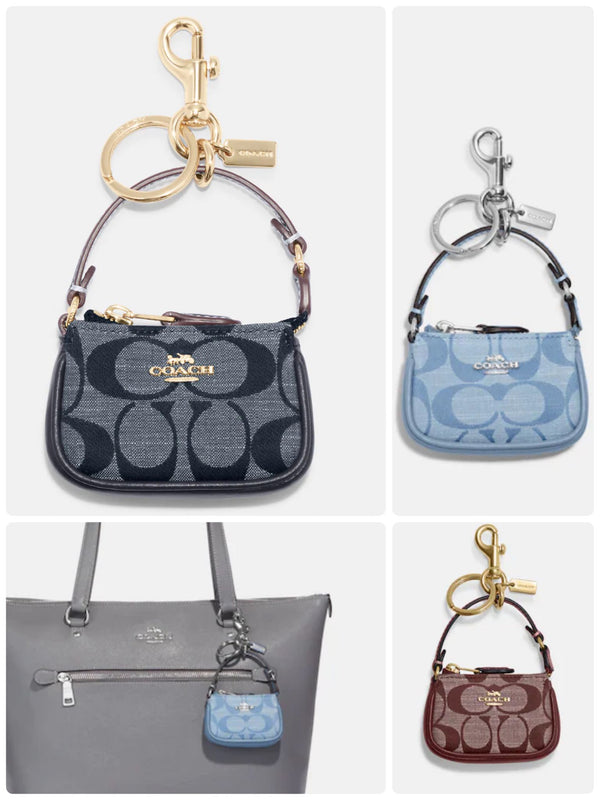 Coach Mini Nolita Bag Charm In Signature Chambray