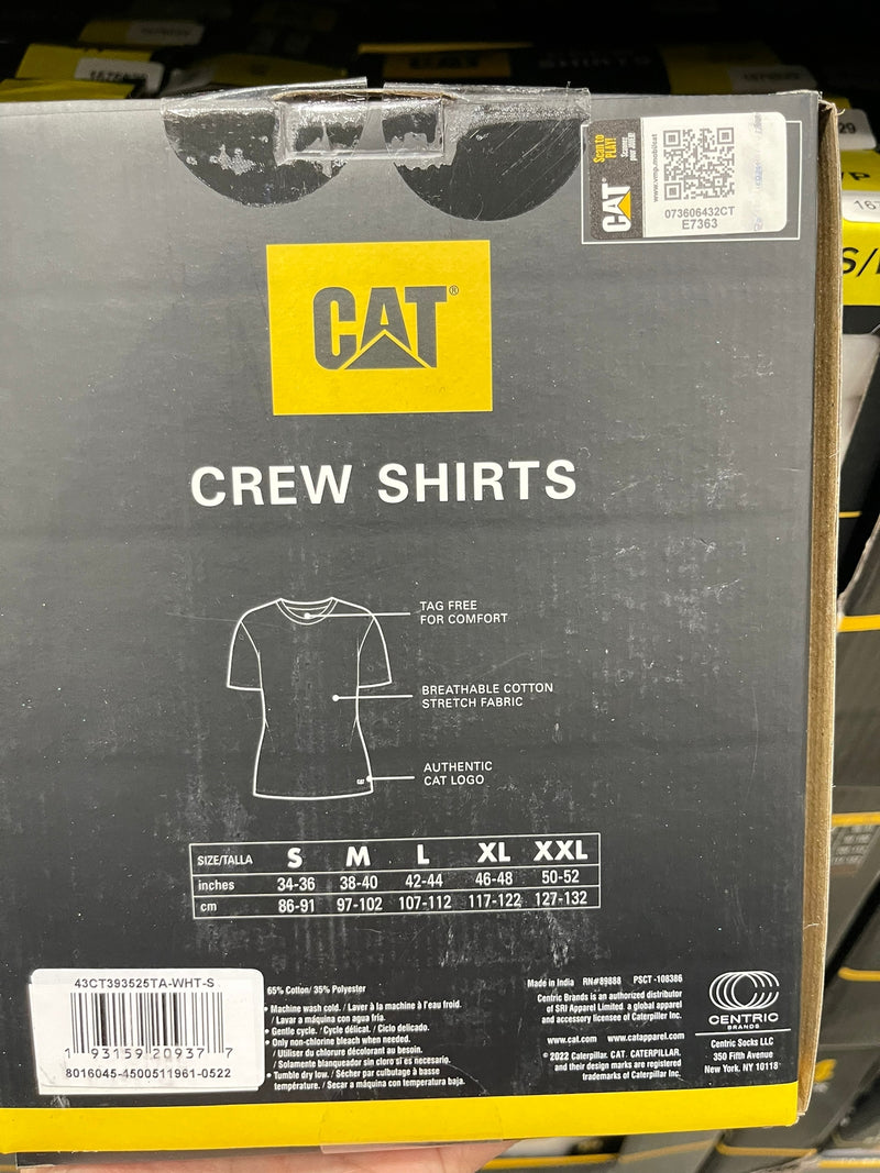 Caterpillar T-shirt 白色男裝棉質短袖 logo T-裇