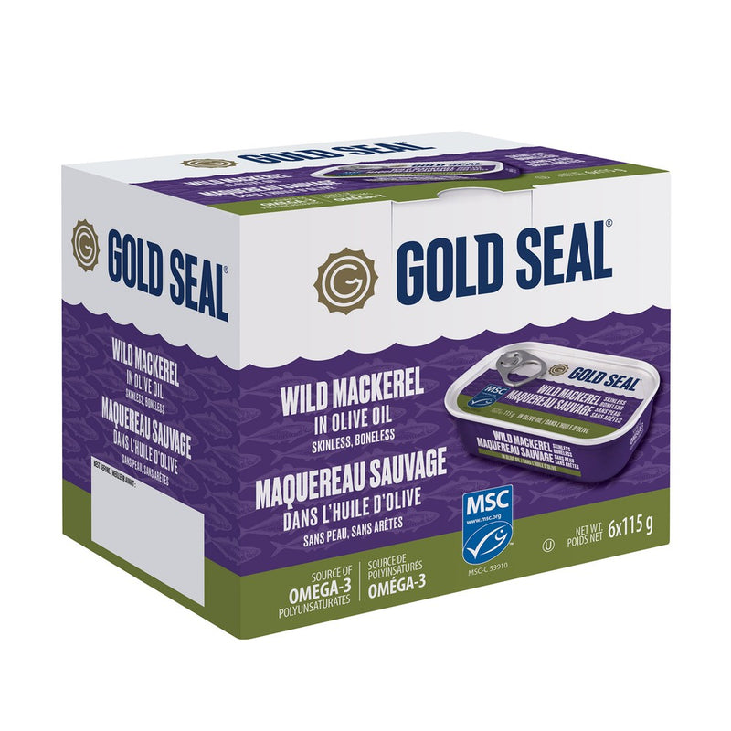 Gold Seal Wild Mackerel In Olive Oil 橄欖油漬去皮無骨鯖魚罐頭 6x115g