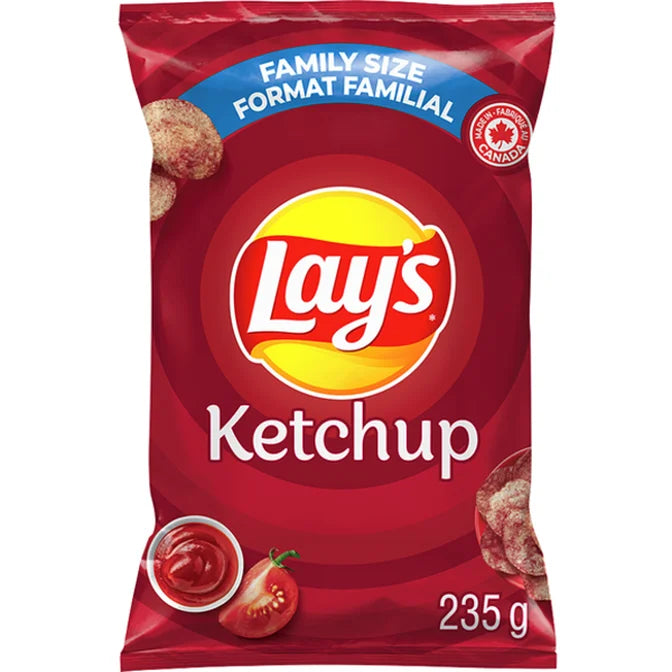 Lay's Ketchup Flavoured Chips 蕃茄汁味薯Family size 235g x 2