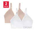 DKNY Women's Seamless Bra, 2-pack女士無縫柔軟運動內衣2件裝
