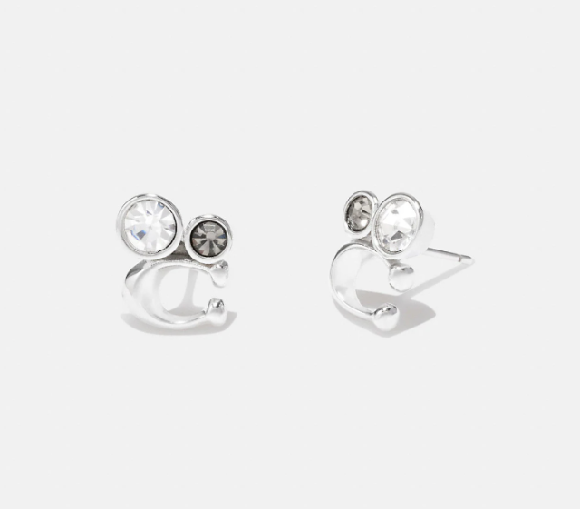 Coach Signature Crystal Cluster Stud Earrings