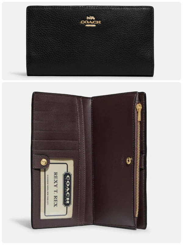 Coach Trifold Wallet In Black Color