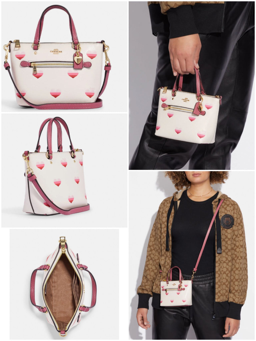 Coach Mini Gallery Crossbody In Signature Canvas with Heart Print