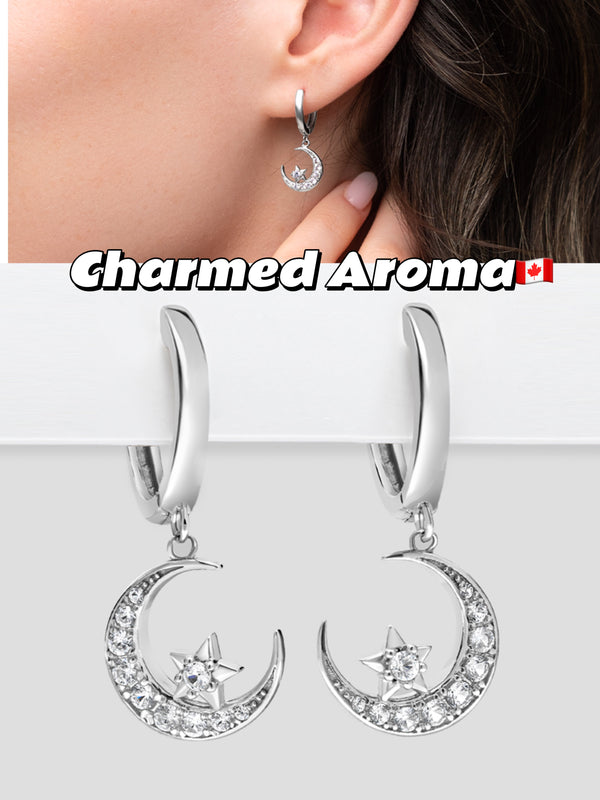 Charmed Aroma-Moon & Star Celestial Drop Earrings 925 純銀月亮星星耳環