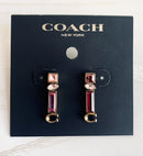 Coach Signature Jewel Drop Earrings (Gold)