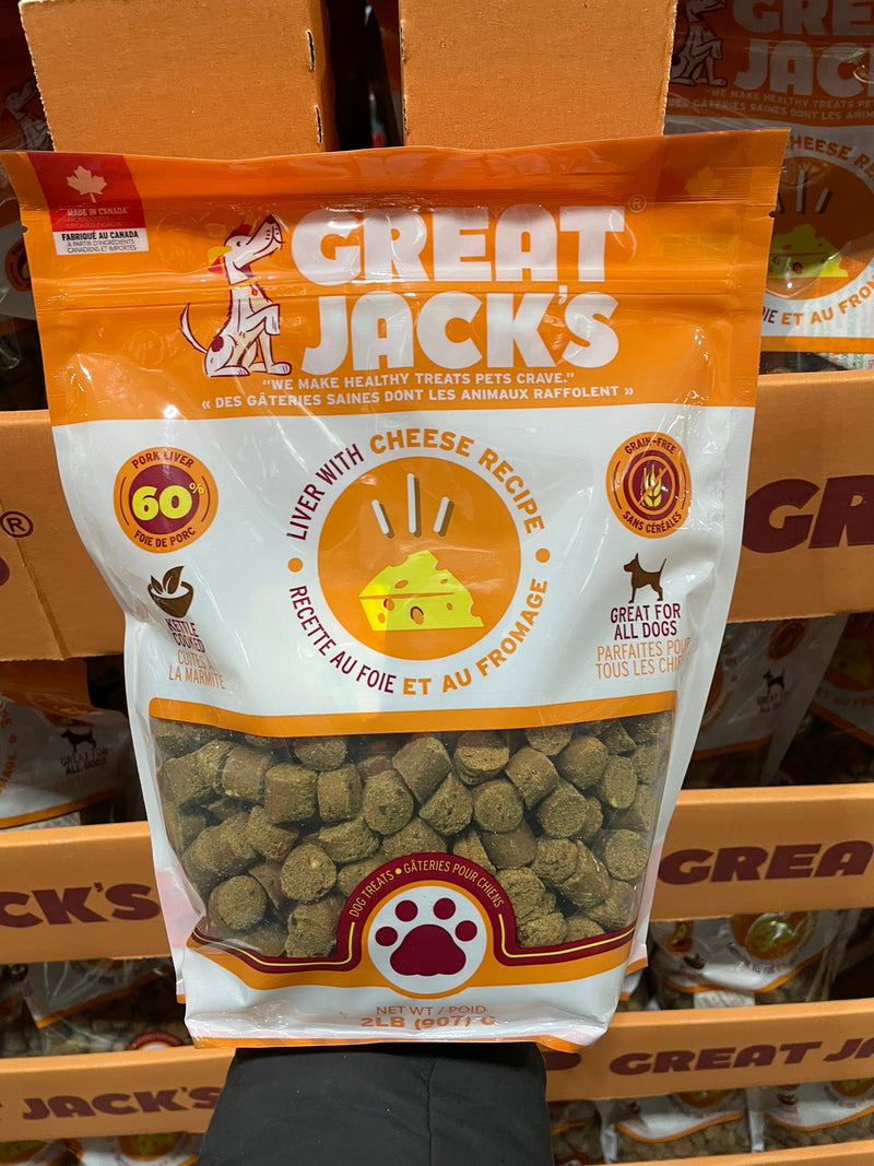 Great Jack's Liver & Cheese Dog Treats 無穀物芝士拌豬肝肉粒狗狗零食 907g