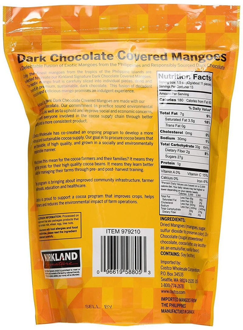 Kirkland Signature Chocolate Mangoes 580g 黑朱古力芒果乾580g