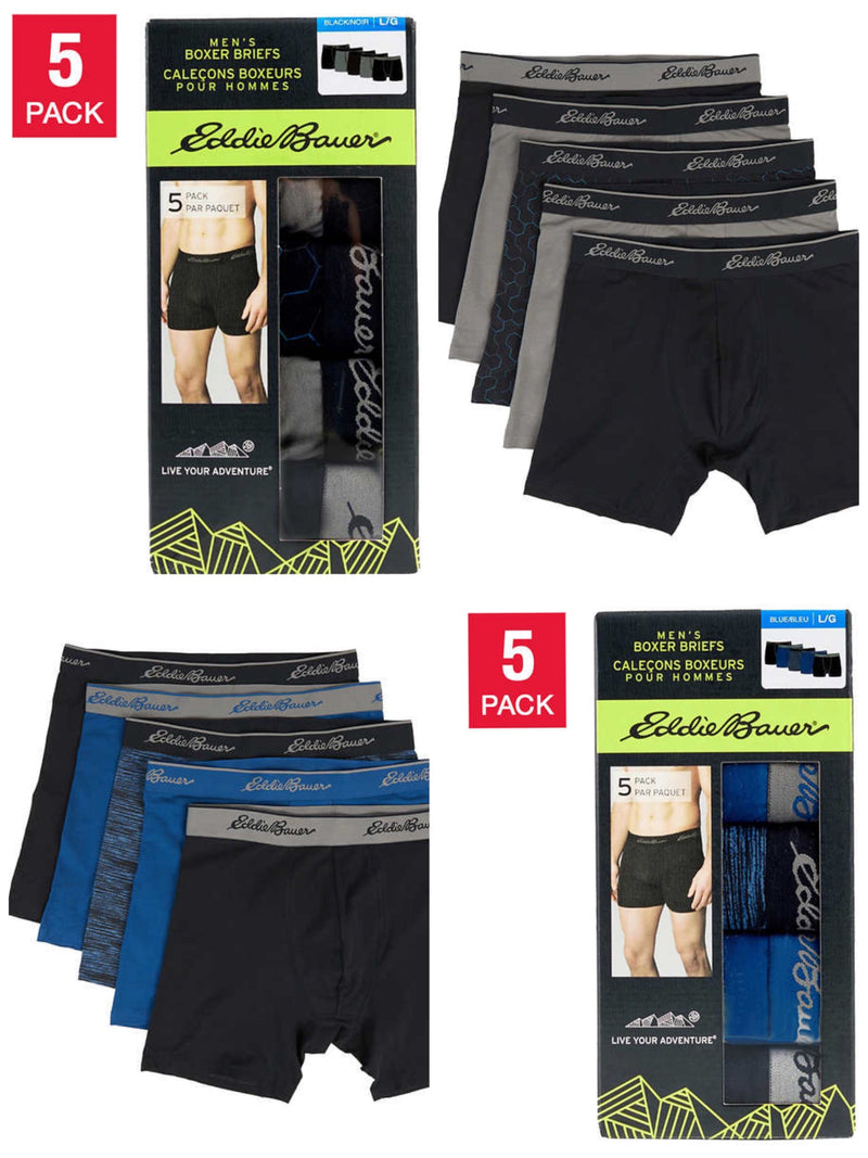 Eddie Bauer Men's Boxer Briefs, 5-pack男裝全棉平腳褲S-XXL