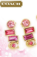 Coach Signature Jewel Stud Earrings (Gold)