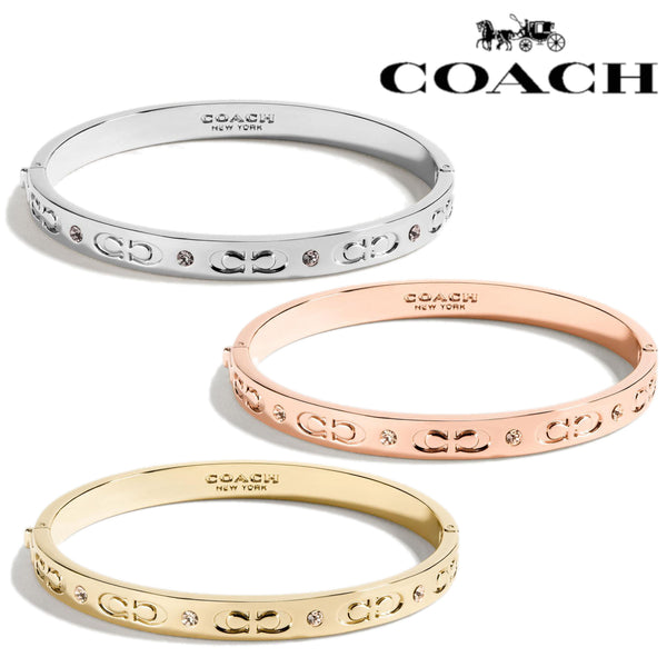 Coach Kissing C Hinged Bangle (Silver)