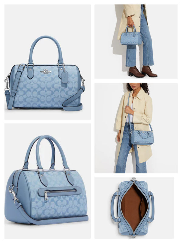 COACH Rowan Satchel In Signature Chambray