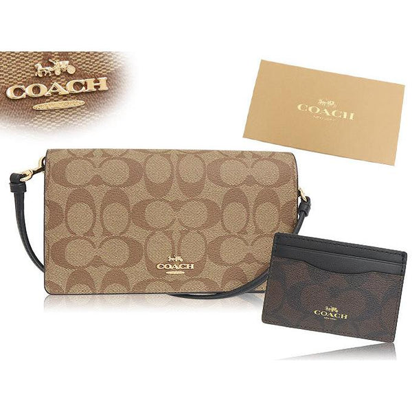 Coach Brown/Black Signature Coated Canvas and Leather Anna